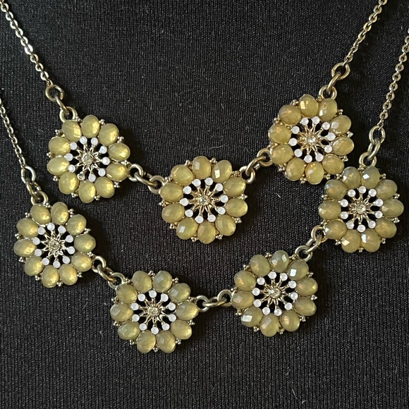 Gold Floral Sparkly Gemstone Necklace by The Limited - Picture 6 of 6
